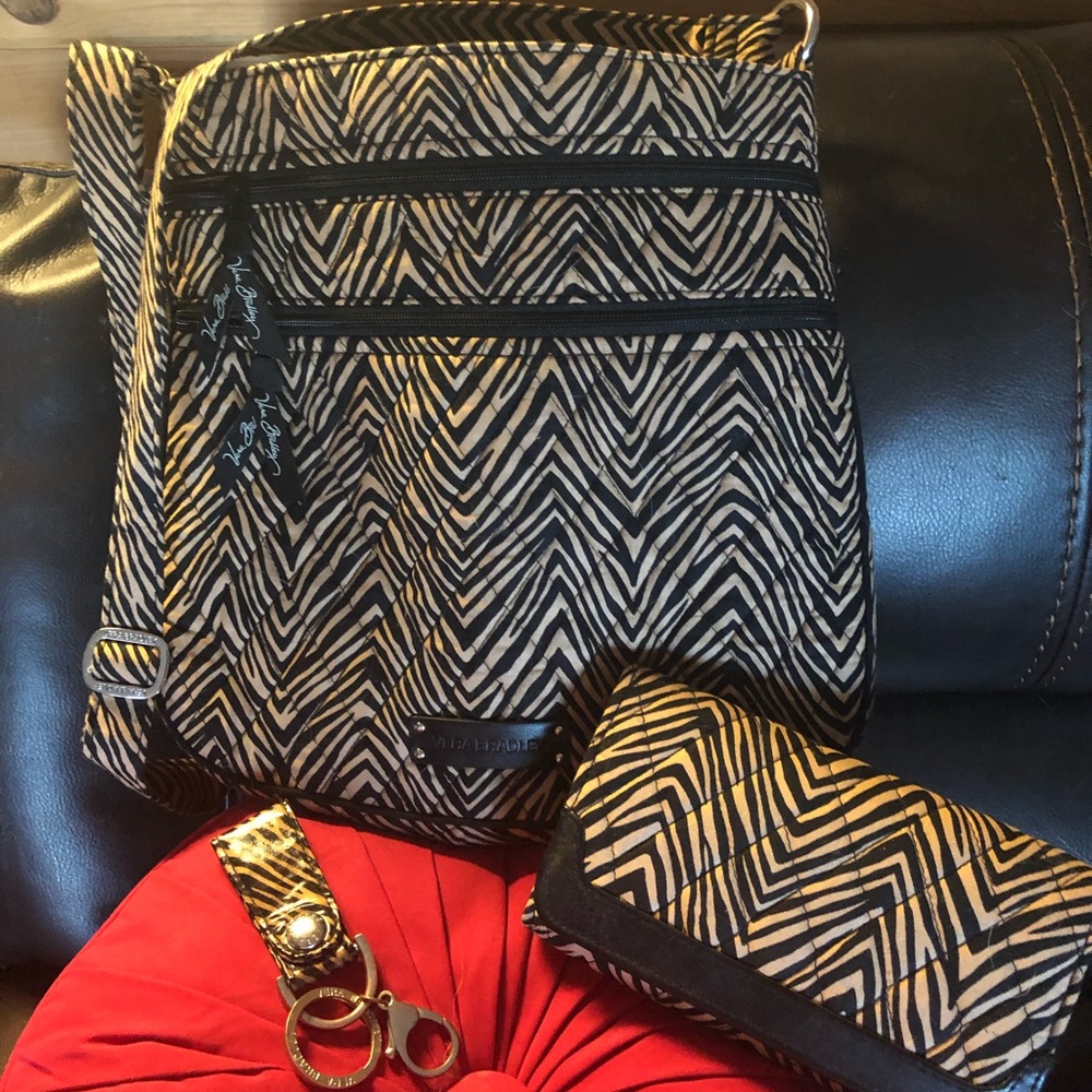 Vera Bradley crossbody, wallet and keychain